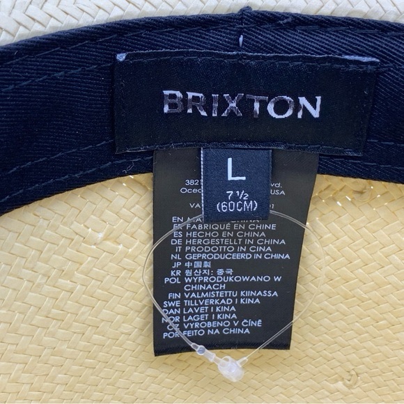 BRIXTON Jo Straw Frayed Fedora Hat - Picture 9 of 9